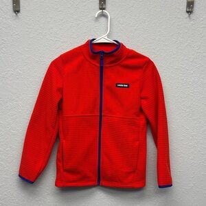 Lands' End HiVis Kids 10-12yo Lightweight Waffle Jacket w Blue Accents, EUC.
